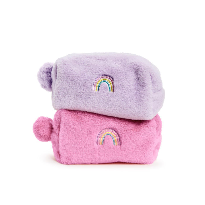 Faux Fur Rainbow Pouch