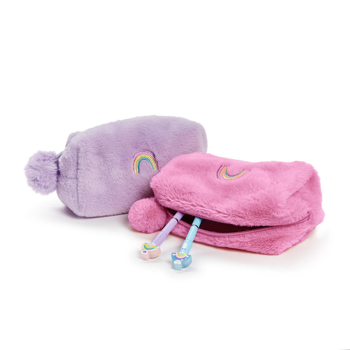 Faux Fur Rainbow Pouch