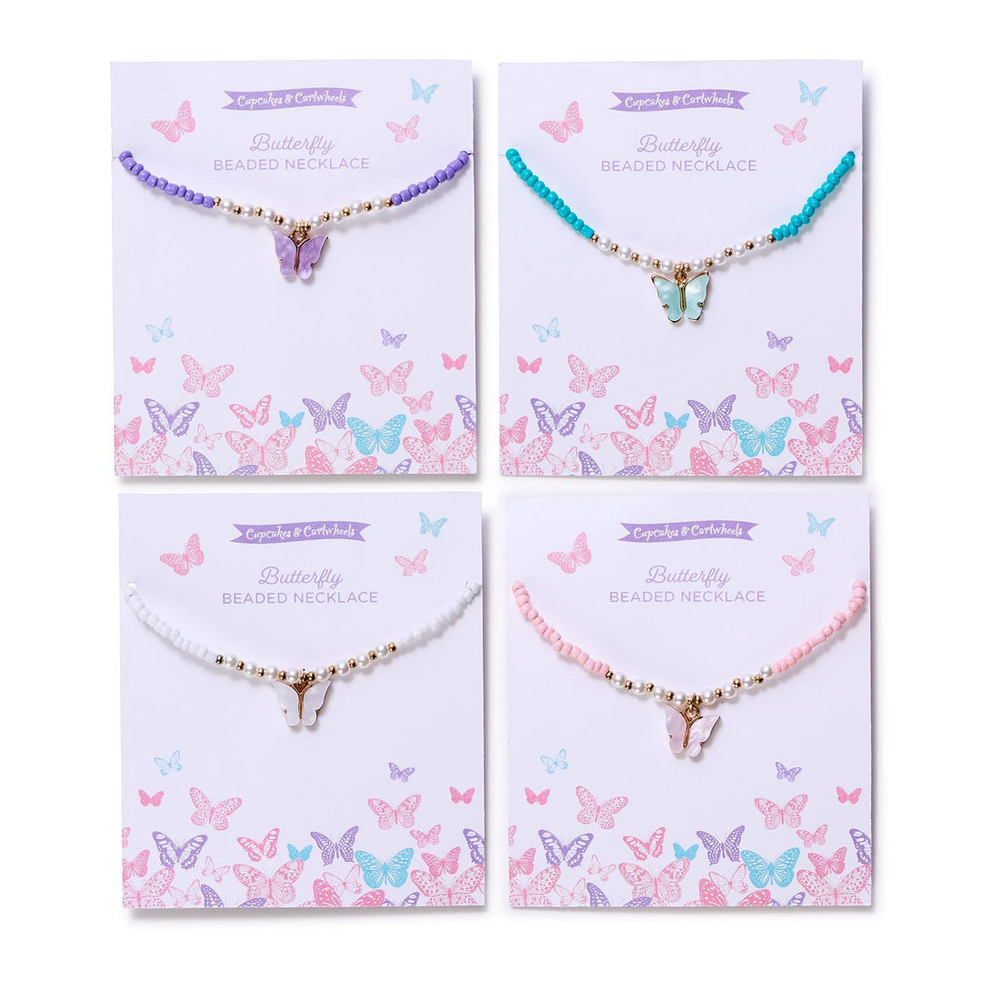Butterfly Charm Beaded Necklace