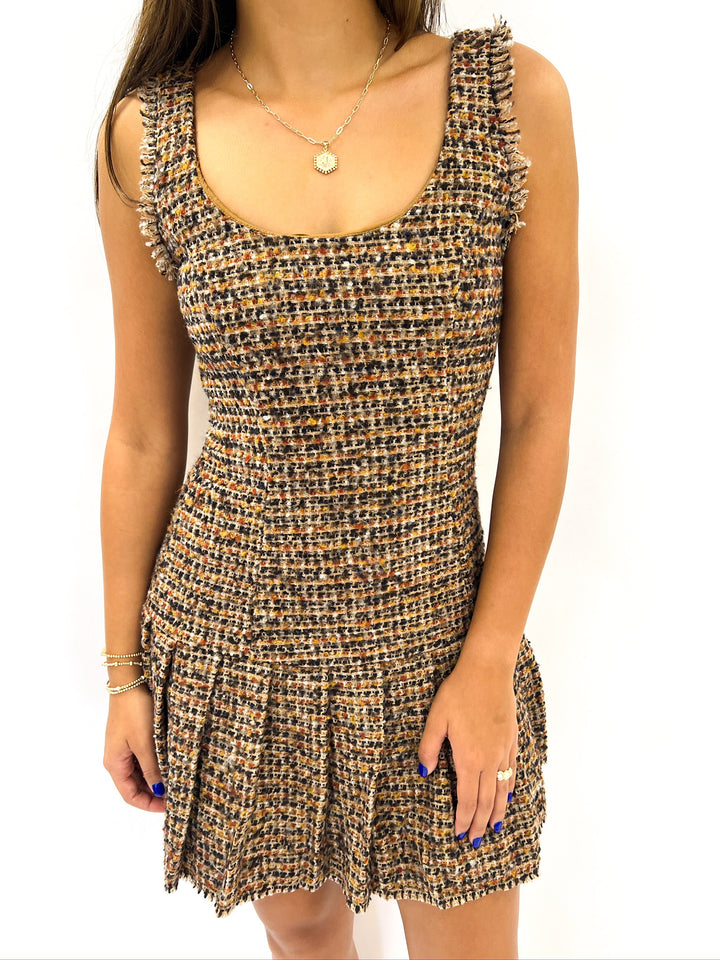 Avie Brown Plaid Mix Dress