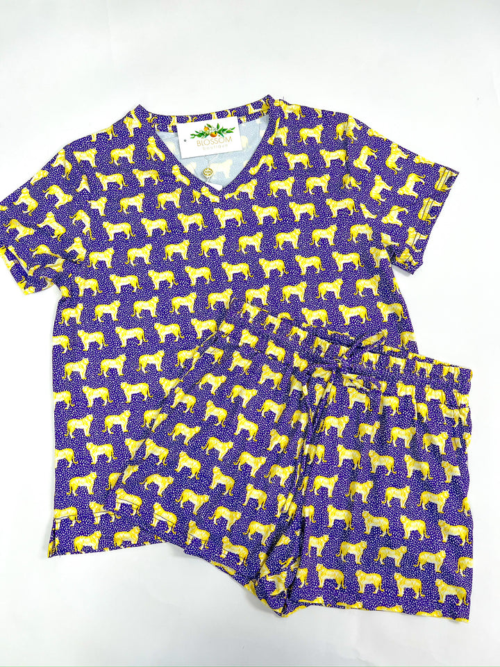 Alli Cat LSU PJ Short Set