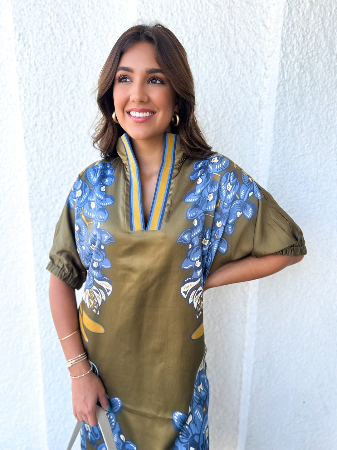 Bluebonnet Poppy Caftan Dress