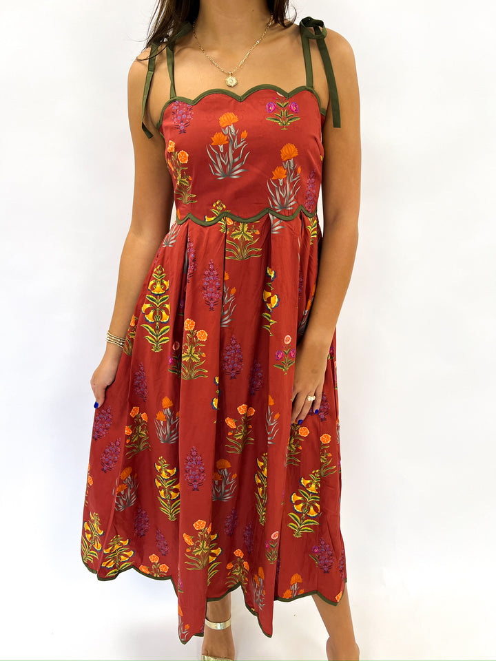 Wine Floral Maxi Dress