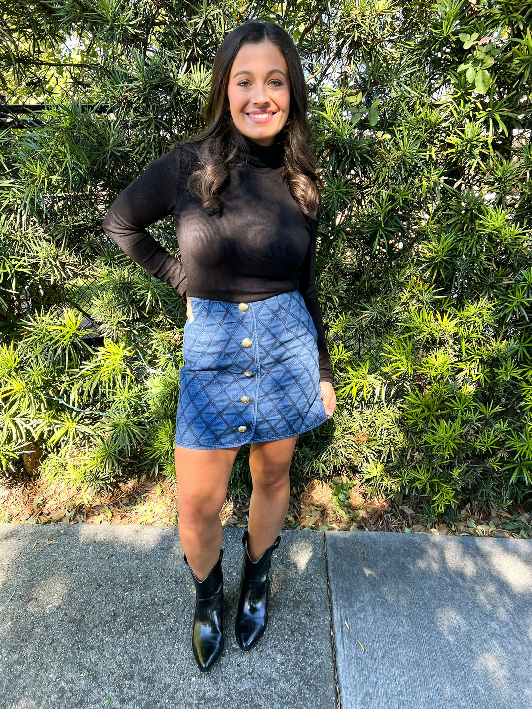 Denim Stitch Novelty Skirt