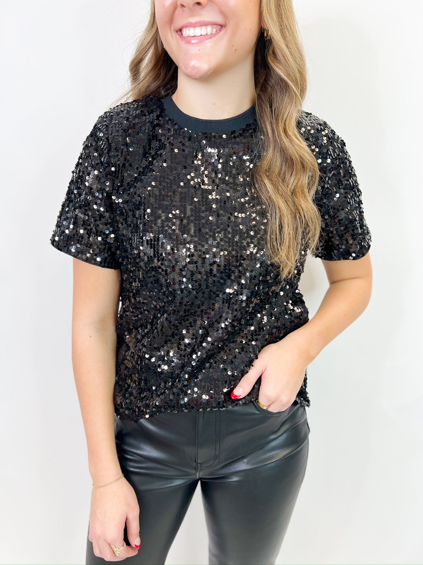 Black Out Sequin Top
