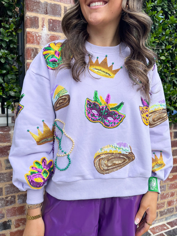 Lavender Mardi Gras Icon Sweatshirt