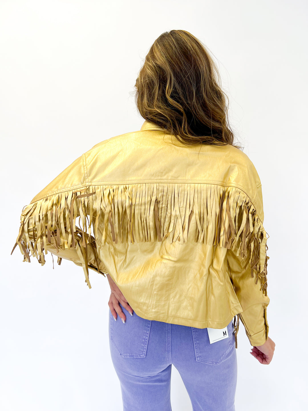 Metallic Gold Fringe Jacket