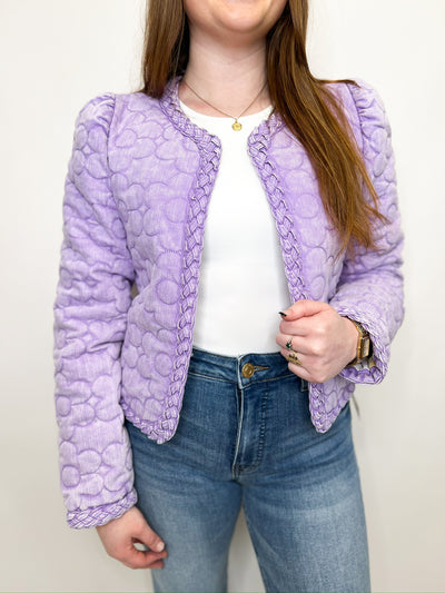 Lavender Reversible Floral Denim Jacket