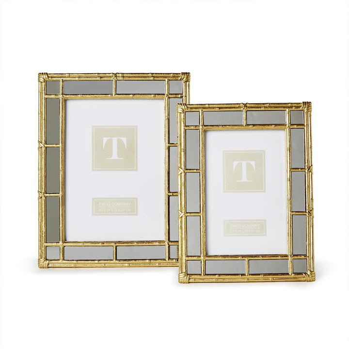 Bamboo Golden Mirrored Frame