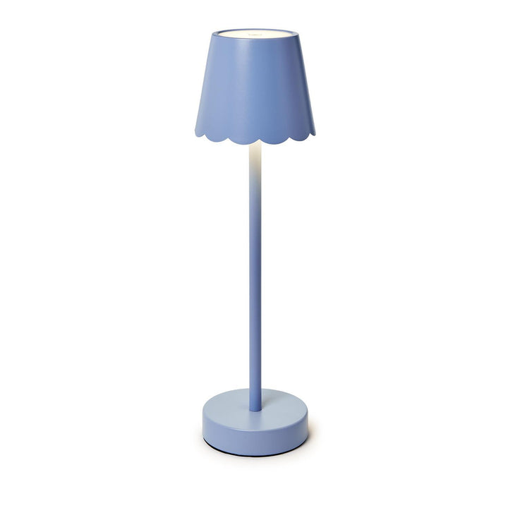 Blue Scalloped LED Cordless Lamp