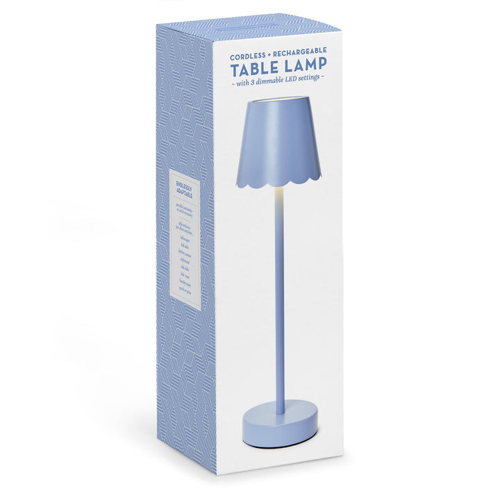 Blue Scalloped LED Cordless Lamp