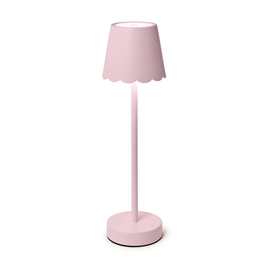 Pink Scalloped LED Cordless Lamp