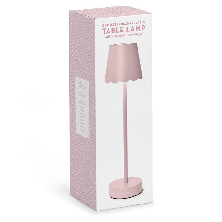 Pink Scalloped LED Cordless Lamp