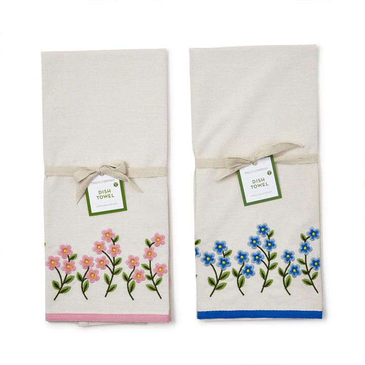 Forget Me Not Embroidered Dish Towel