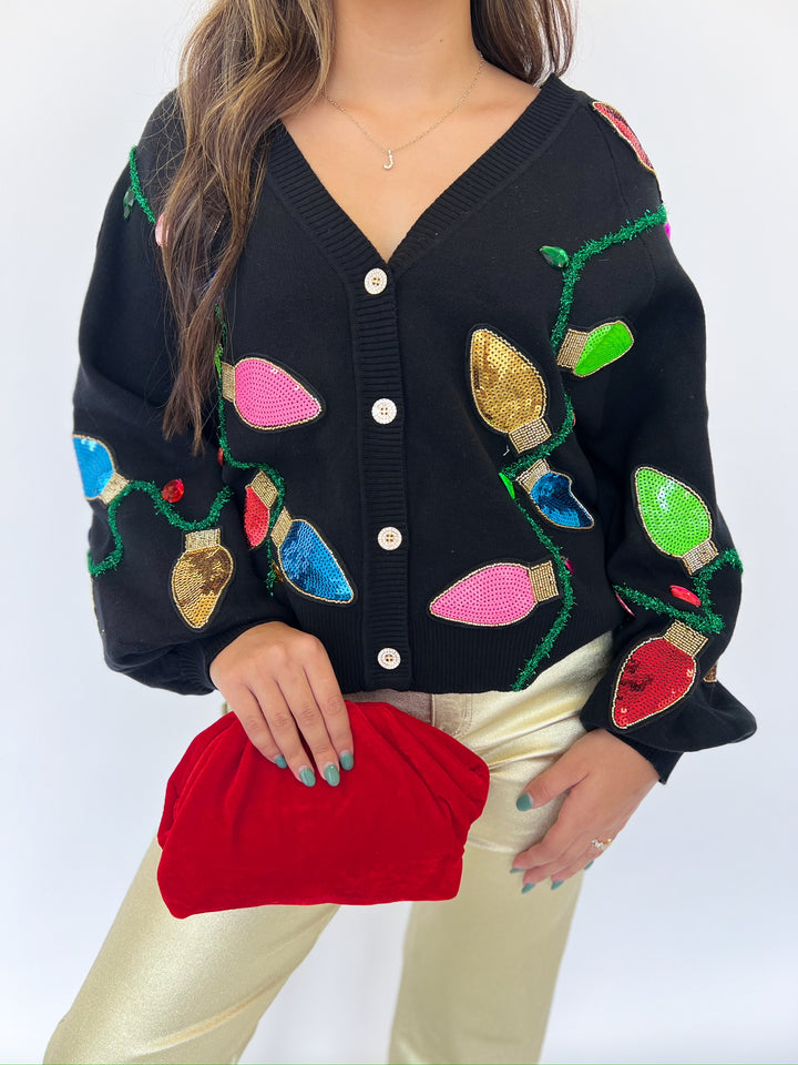 Multi Christmas Light Cardigan