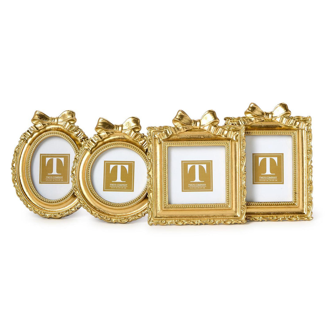 Vintage Gold Mini Bow Accent Photo Frame
