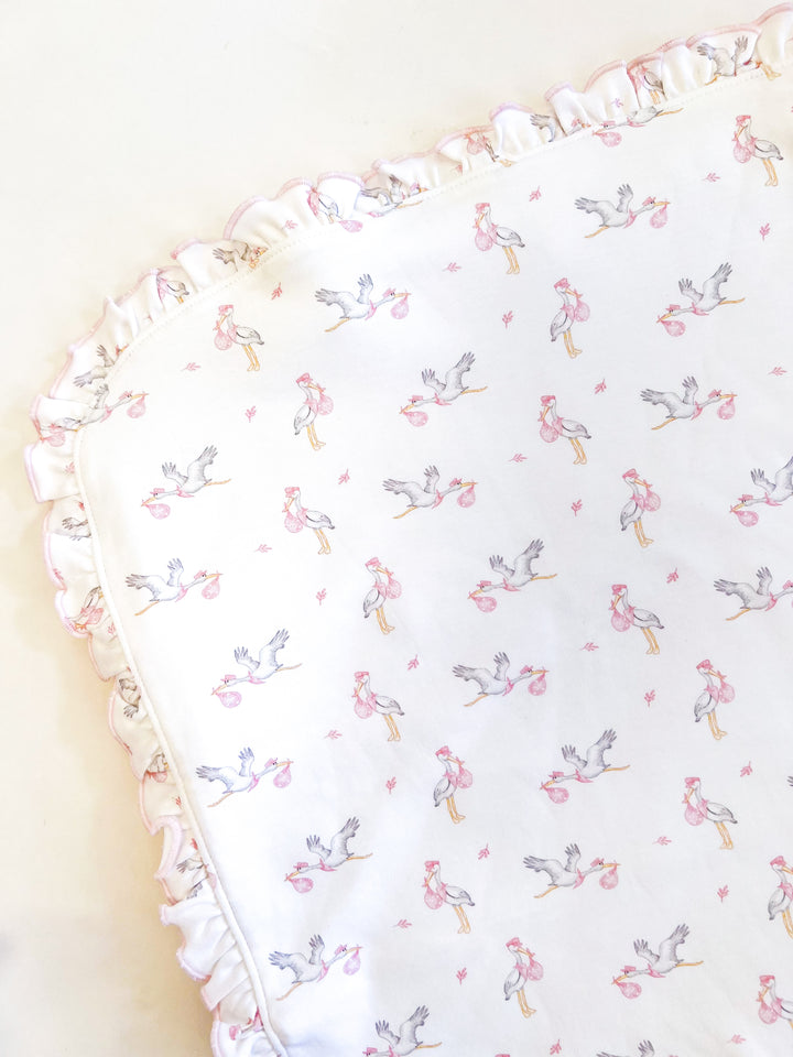 Girl Tiny Storks Receiving Blanket