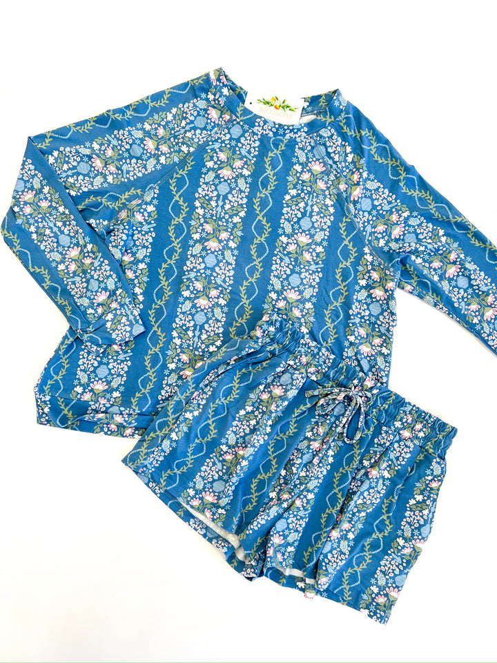 Annie Ivy Lane Blue Short Set Pajamas