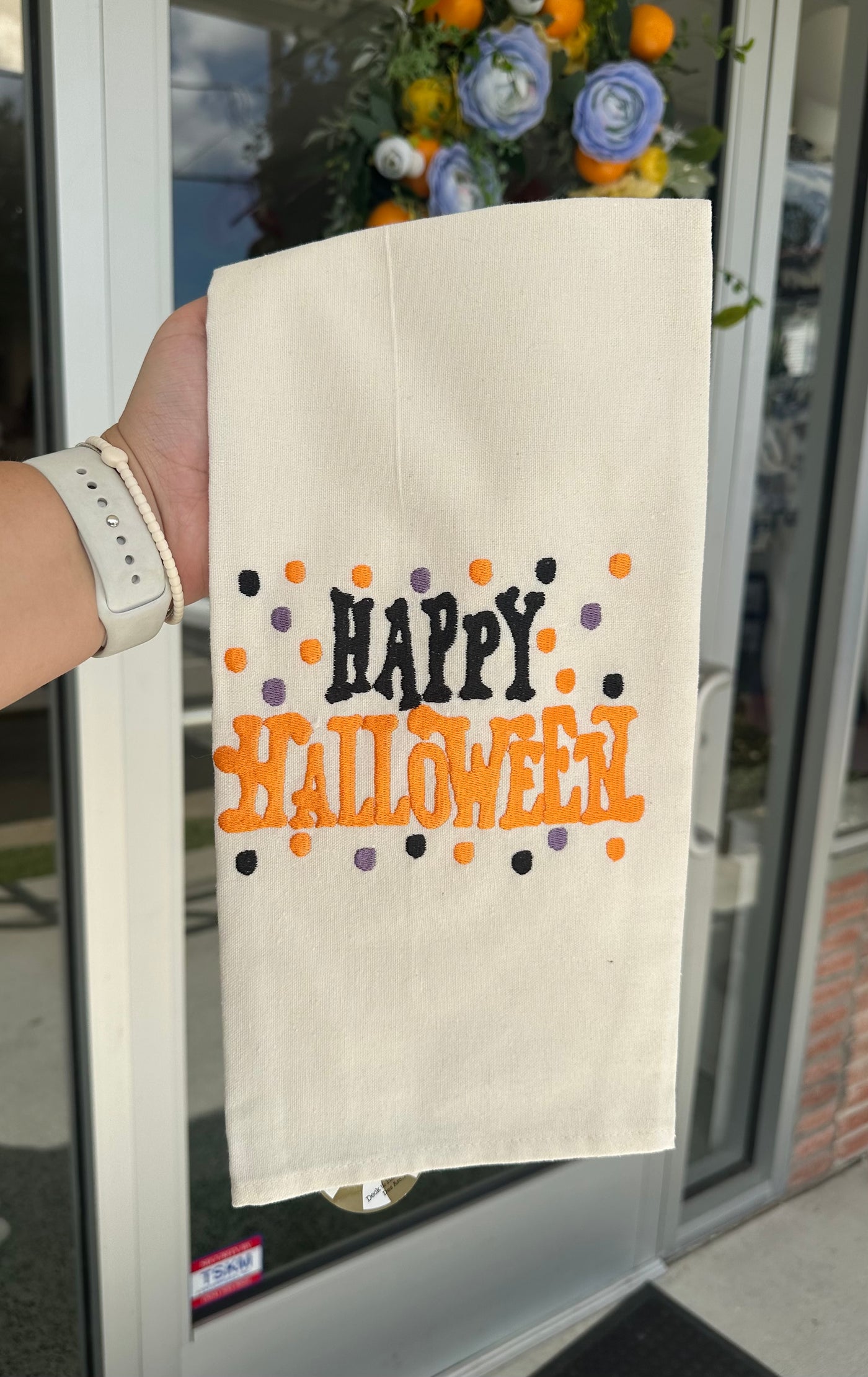 Happy Halloween Dotted Decorative Towel