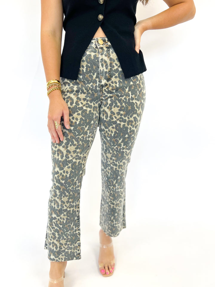 Leopard Kelsey High Rise Ankle Flare