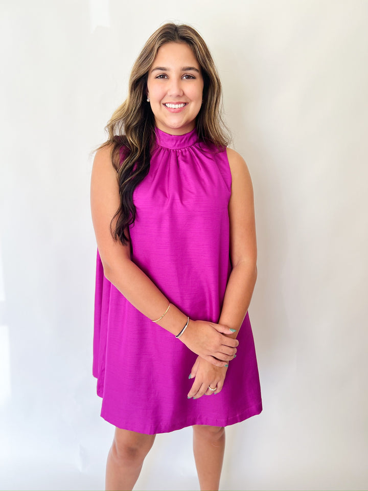 Magenta Madeline Halter Dress