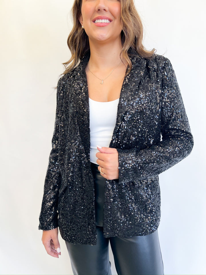 Black Sequined Payton Blazer