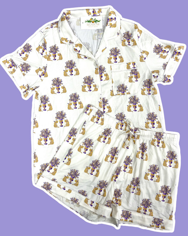 LSU Tiger Party PJ Short Set
