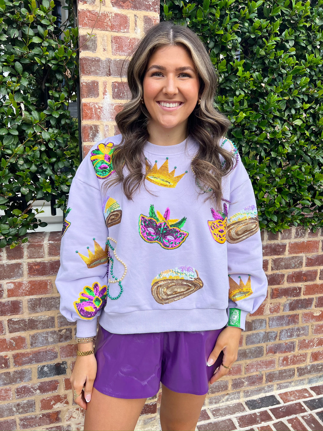 Lavender Mardi Gras Icon Sweatshirt