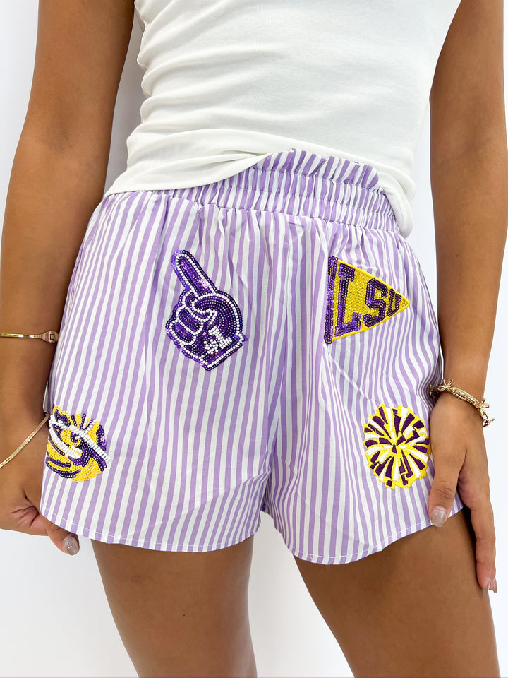 LSU Mini Icon Striped Short