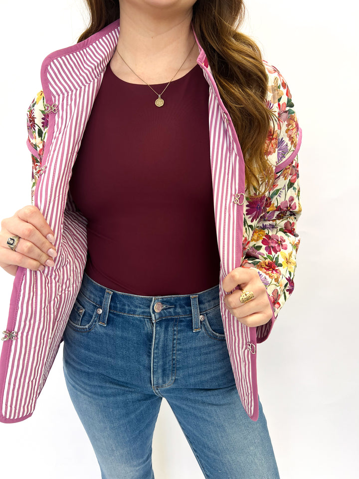 Lavender Flower Sarah Puffer Jacket