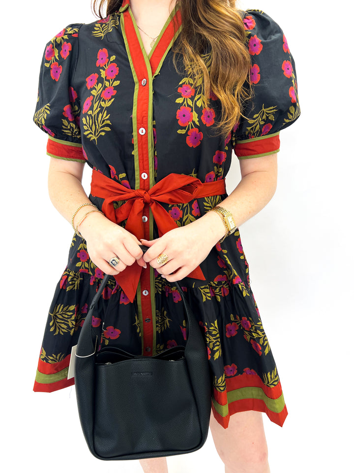Black Lincoln Rust Trim Dress
