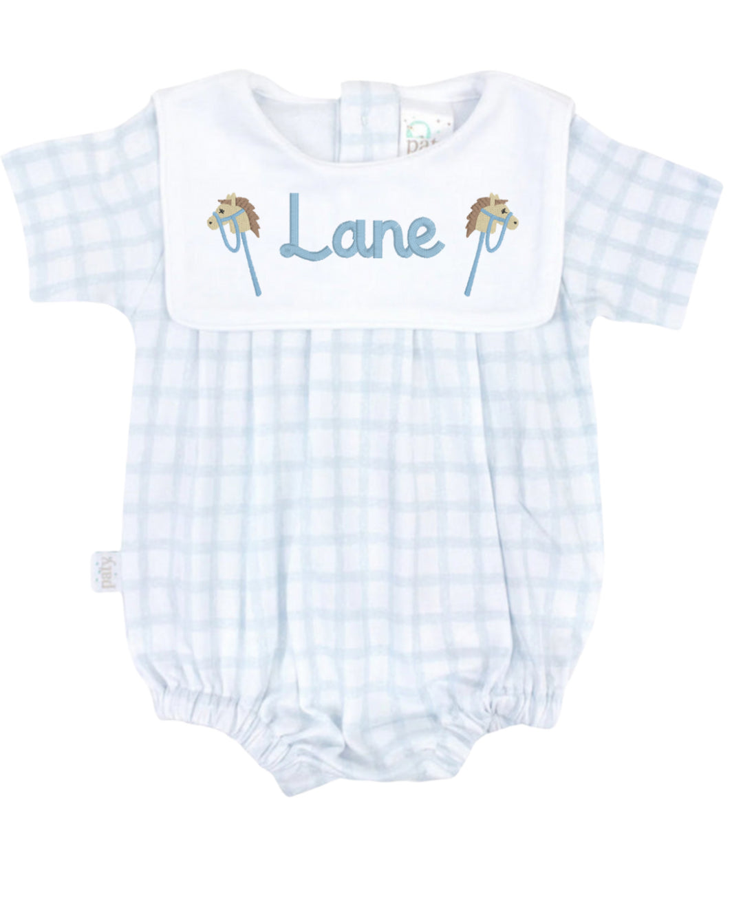 Blue Gingham Pima Bib Bubble
