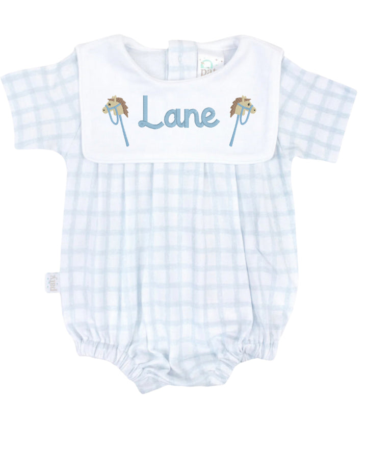 Blue Gingham Pima Bib Bubble