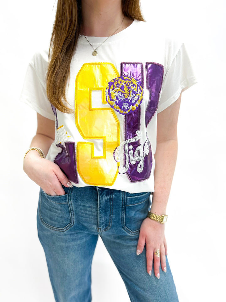 LSU Metallic Icon Tee