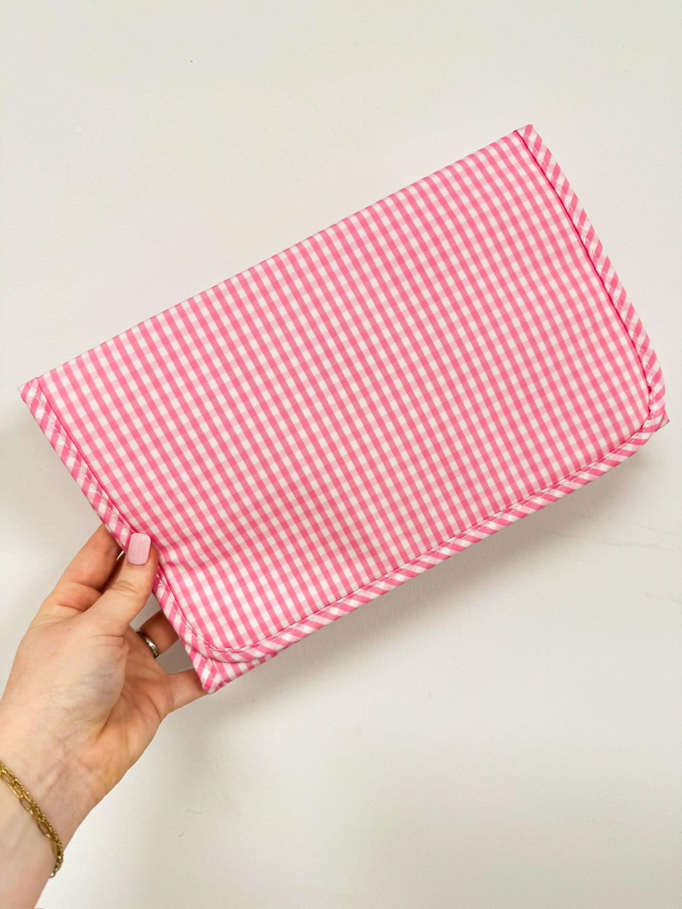 Pink Gingham Changing Pad