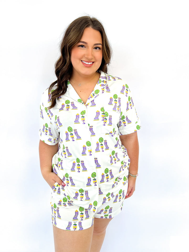 Mardi Party PJ Short Set