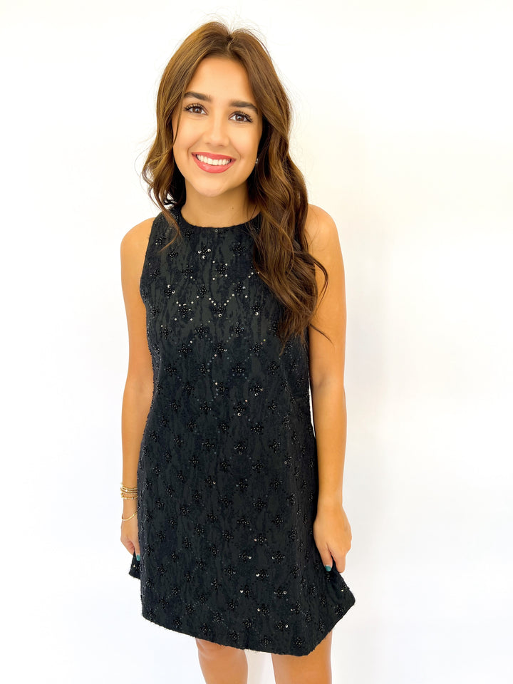 Black Beaded Dale Dress
