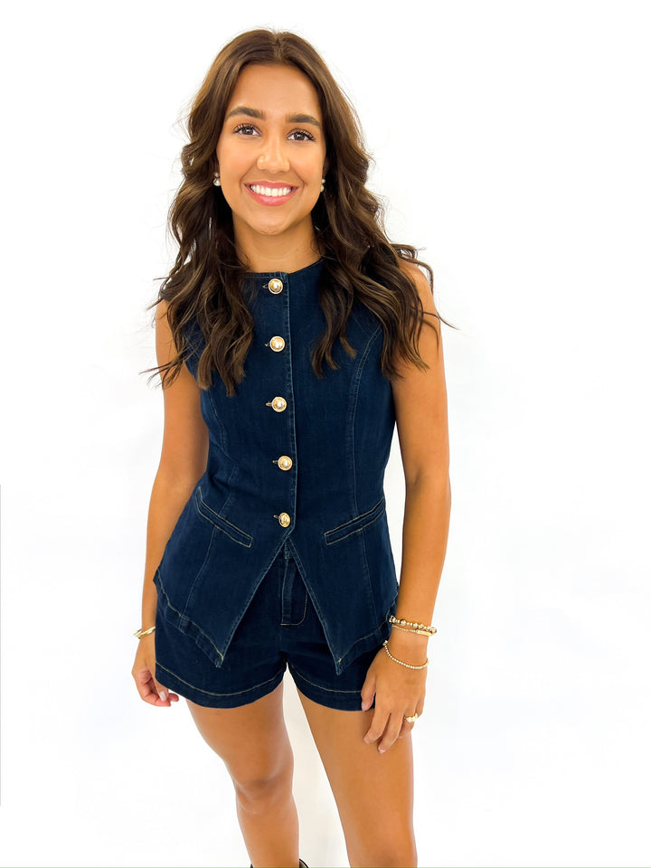Vintage Denim Button Up Set