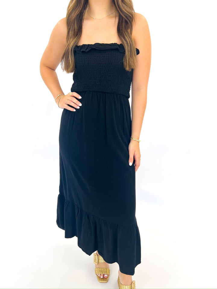 Sugarloaf Smocked Midi Dress