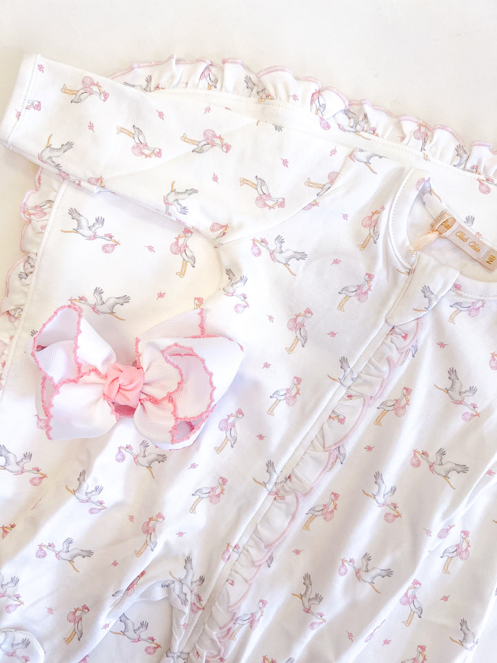 Girl Tiny Stork Footie