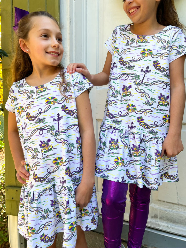 Mardi Gras Toile Little Clara Dress