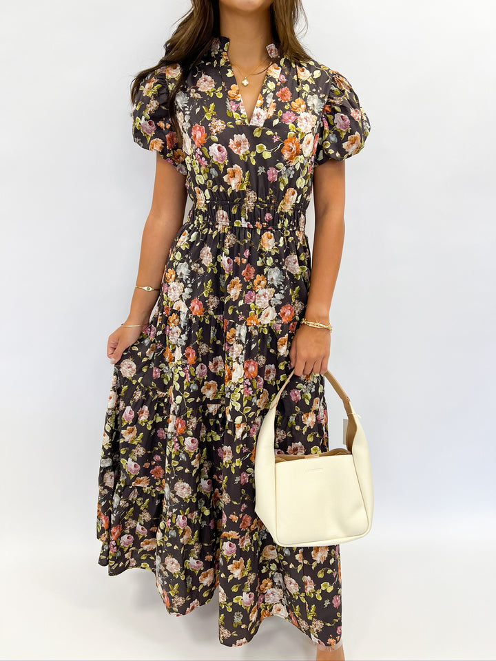 Chocolate Lucy Floral Maxi Dress