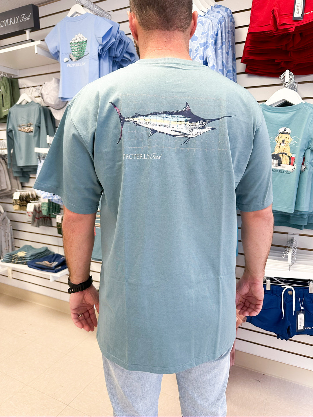 Swordfish Steel Blue Mens Tee