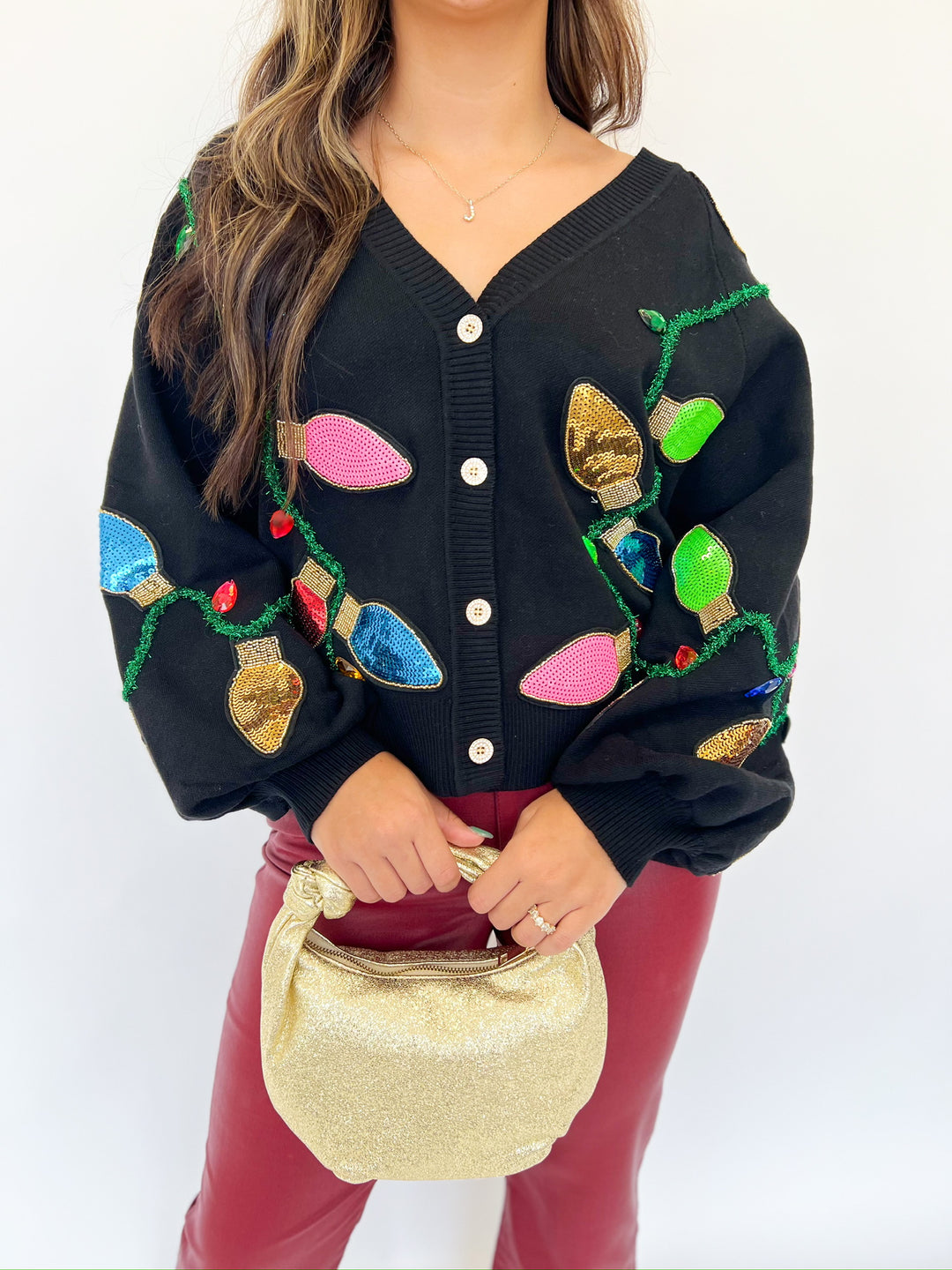 Multi Christmas Light Cardigan