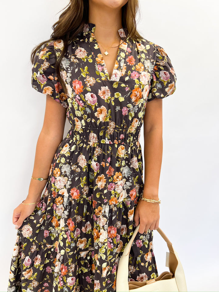 Chocolate Lucy Floral Maxi Dress