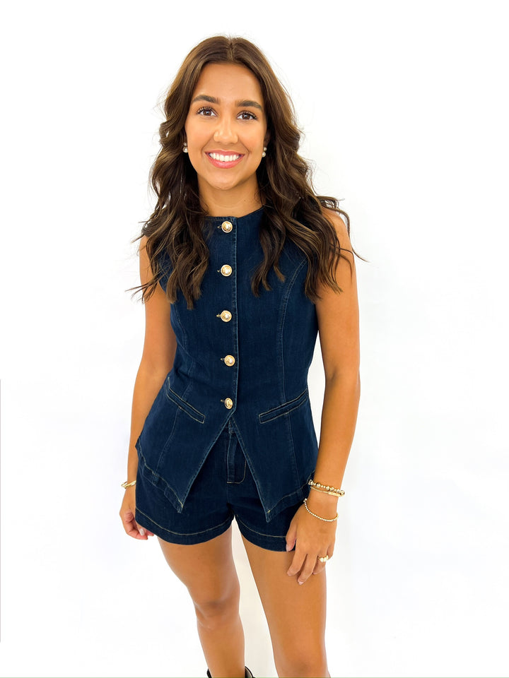 Vintage Denim Button Up Set