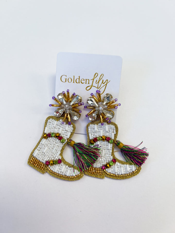 Mardi Marching Boots Earrings