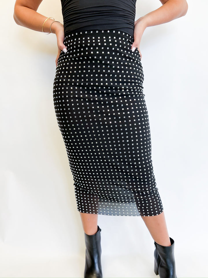 Bedazzled Black Emi Skirt