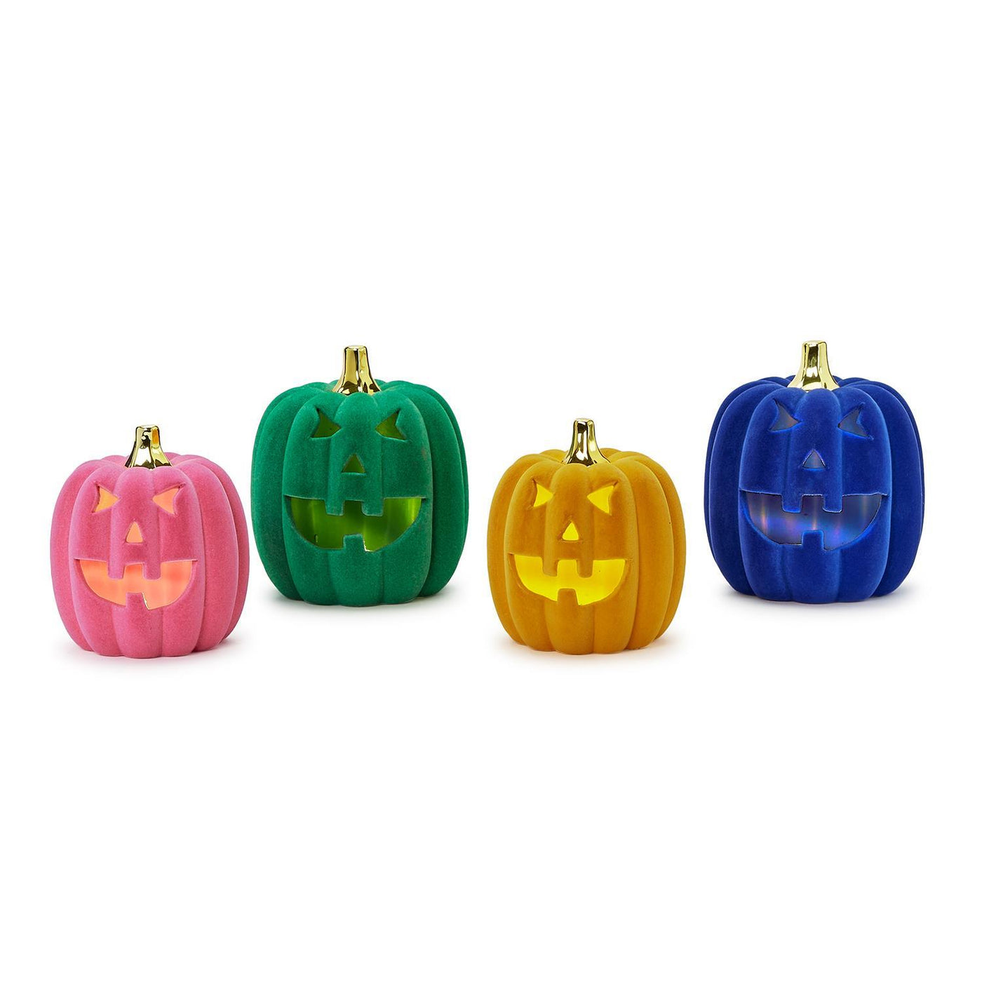 Flocked LED Jack O Lanterns