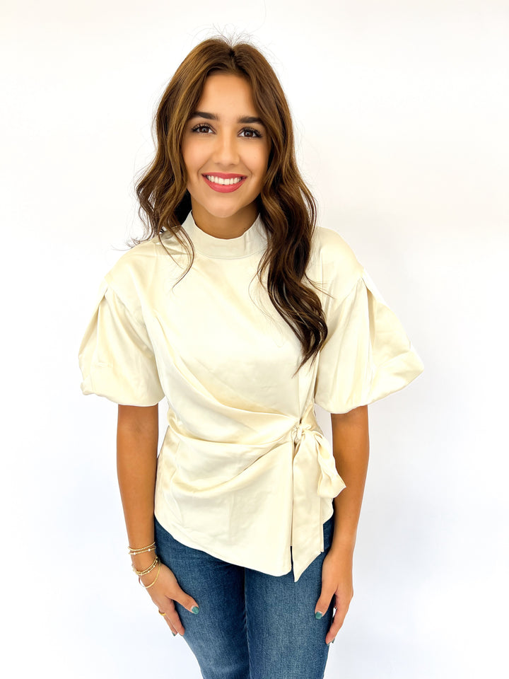 Champagne Sasha Satin Top